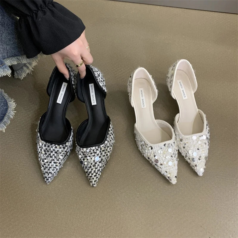 Pointed Toe Fashion Shoes 2024 Womens Boots Party Shoes Light Sensual Sandals Elegant Fine High Heels Zapatos 240827
