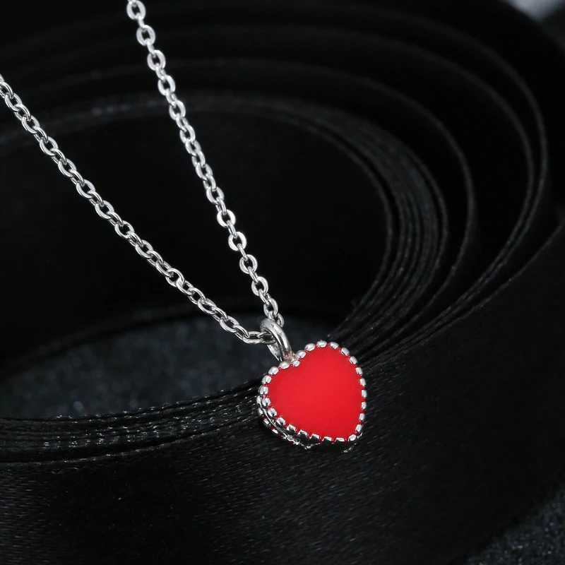 Newly arrived 925 sterling silver red heart necklace and pendant suitable for womens hot fashion sterling silver jewelry W240828