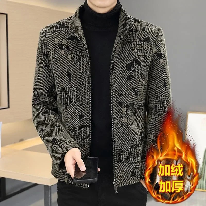 Mens short thick wool coat collar casual China autumn and winter 240829