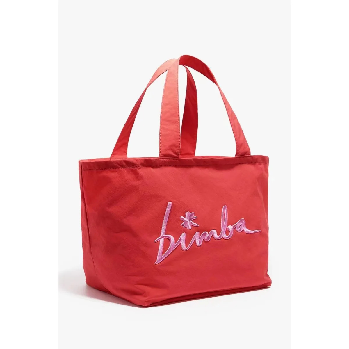 Letter embroidery womens fashionable large capacity handbag solid casual shoulder lightweight canvas shopping bag 240829 b34e
