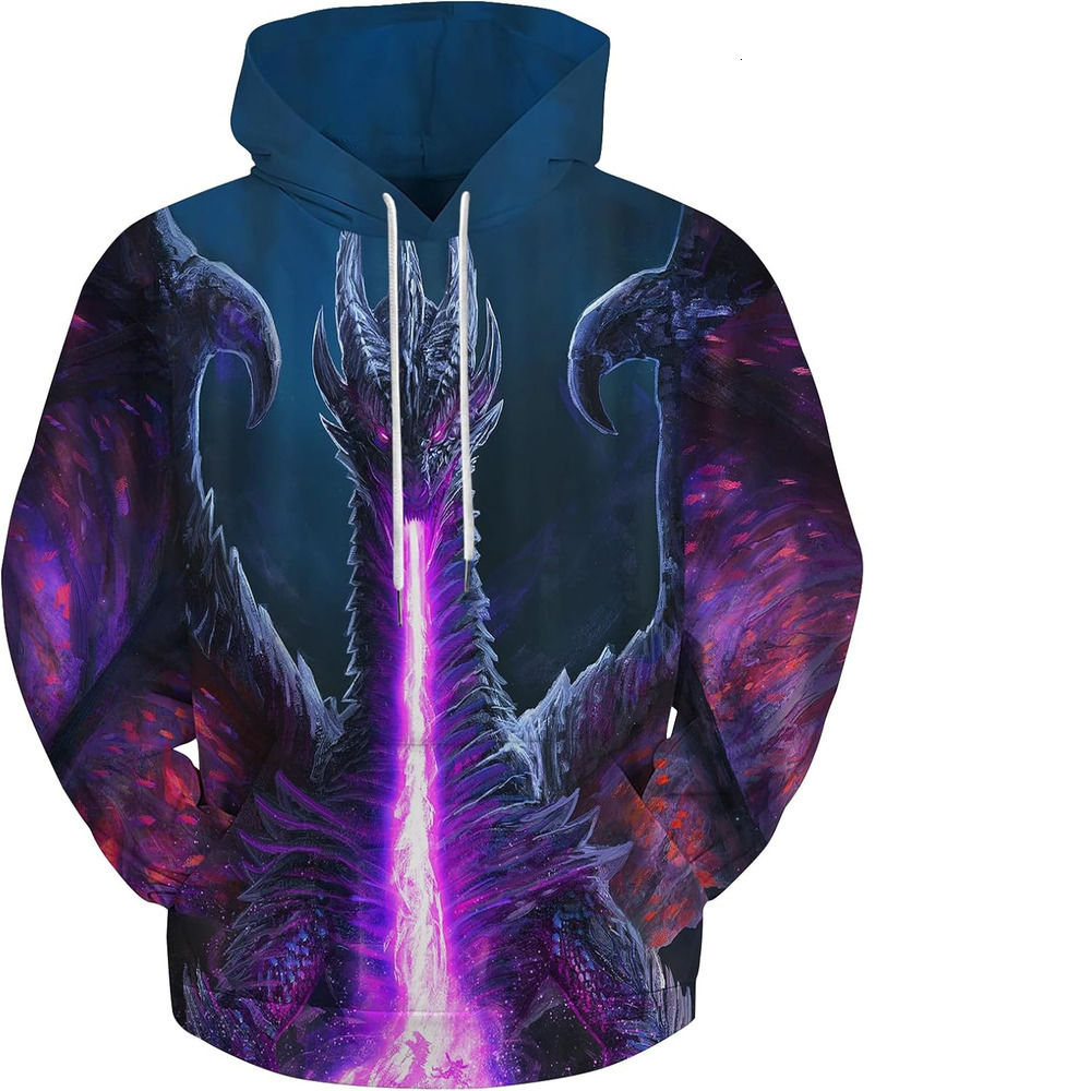 Hoodie for Mens Womens Mens Dragon Hoodie Sweatshirt for Men Boys, Cool Pullover Hooded Sweatshirts for Men, Soft Novelty Hoodies Graphic Hoodies