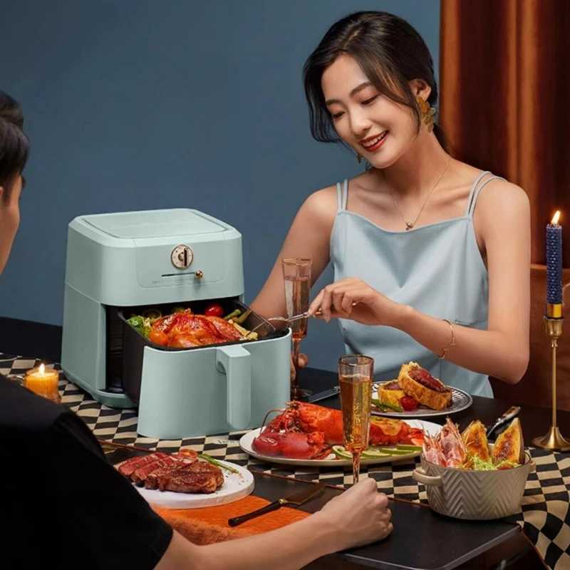 Daewoo 220V air fryer 5L household intelligent integrated multifunctional electric fryer 1500W light oil electric oven CL240829