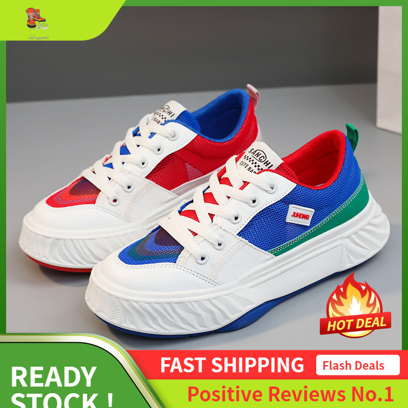 Ddmysports J Color Blocked Summer Trendy Breathable Mesh Increased Thick Bottom Casual Mandarin Ducks Women S Shoes OUTDOOR