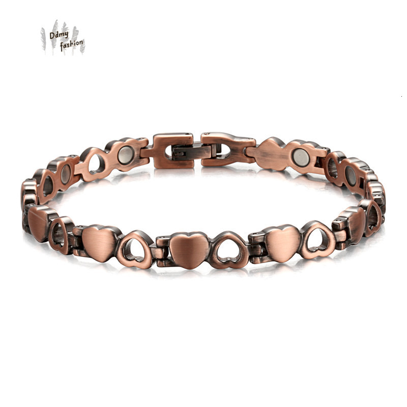 Yunjin Ancient Red Copper Magnet Creative Heart shaped Adjustable Bracelet F08.31-5.2 e3872