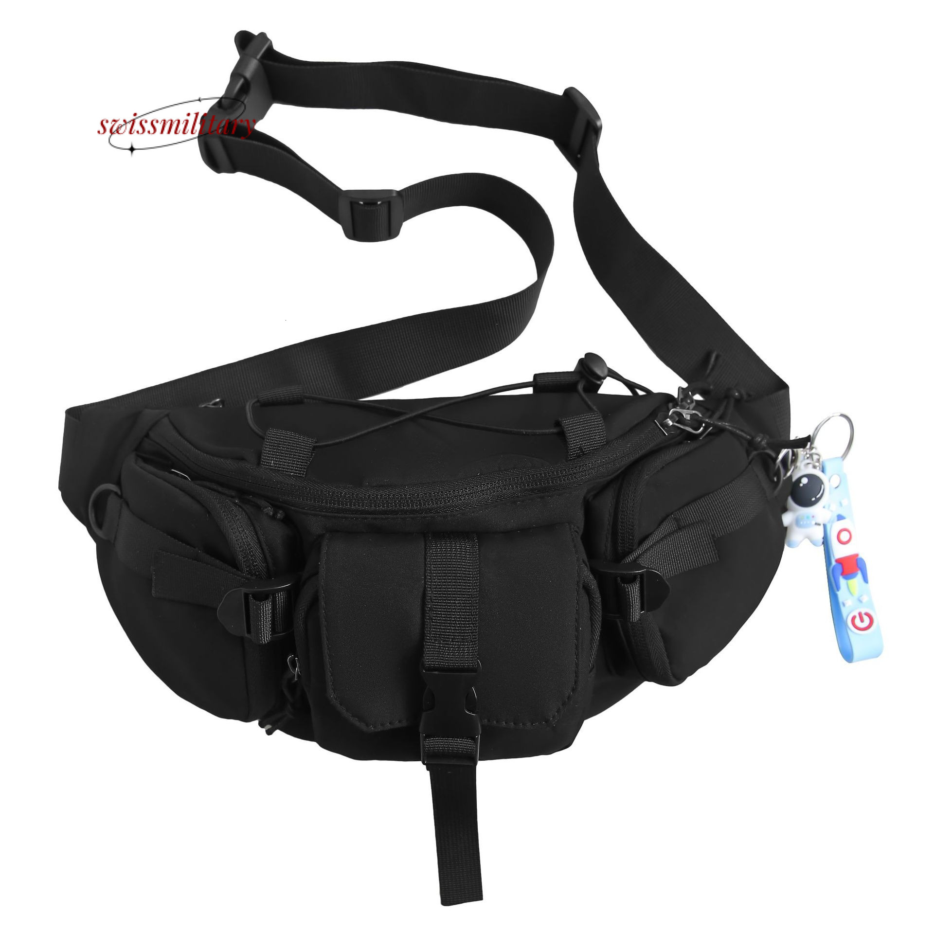 Swissmilitary Harajuku Street Trendy Chest for Men and Korean Version Unisex Girls Work Dress Crossbody Versatile Waist Bag #23