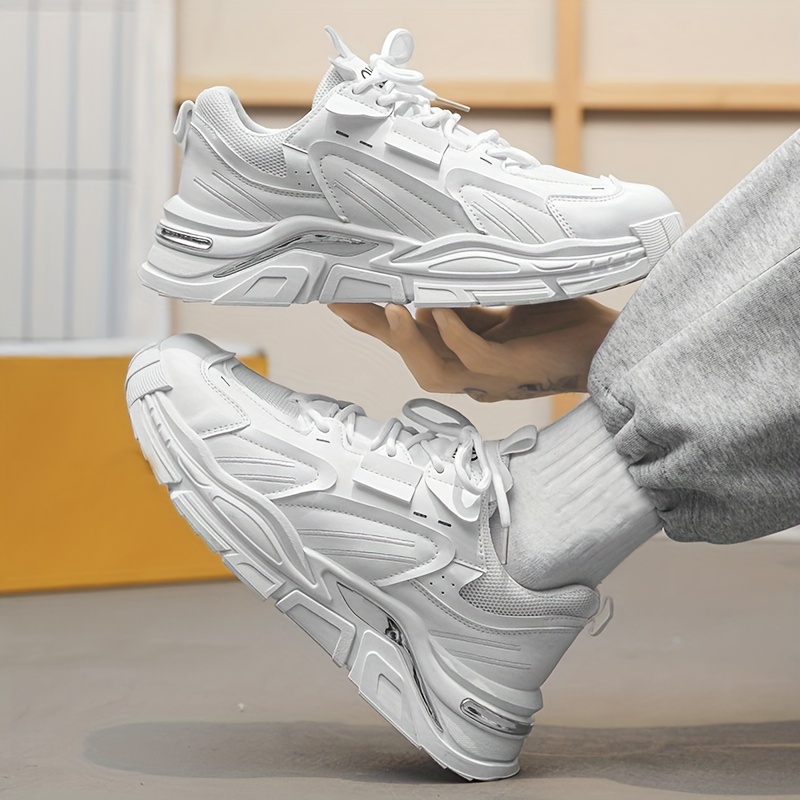 Breathable Chunky Sneakers for Men - Comfy Non-Slip Lace Up Shoes for Outdoor Activities
