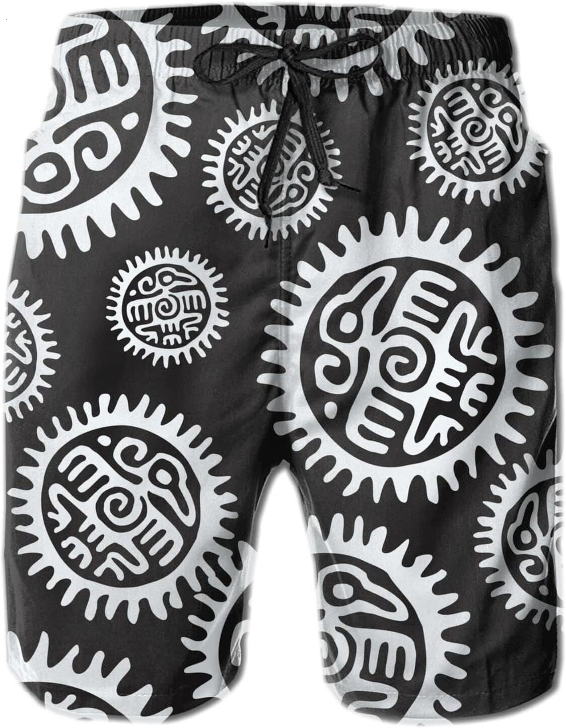 Mens Shorts 3D Printing Pattern Aztec And Mayan Eagle Swim Trunks Quick Dry Beach Pants For Men Fashion Board Swimwear