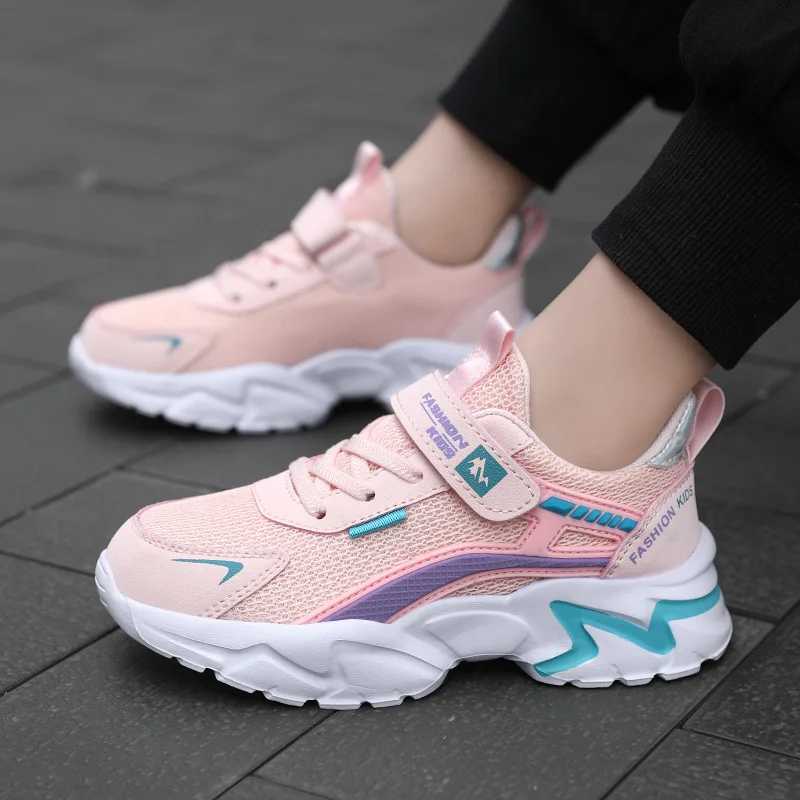 Childrens casual pink girls shoes outdoor comfortable running shoes sports shoes breathable student childrens boys sports walking shoes W250318