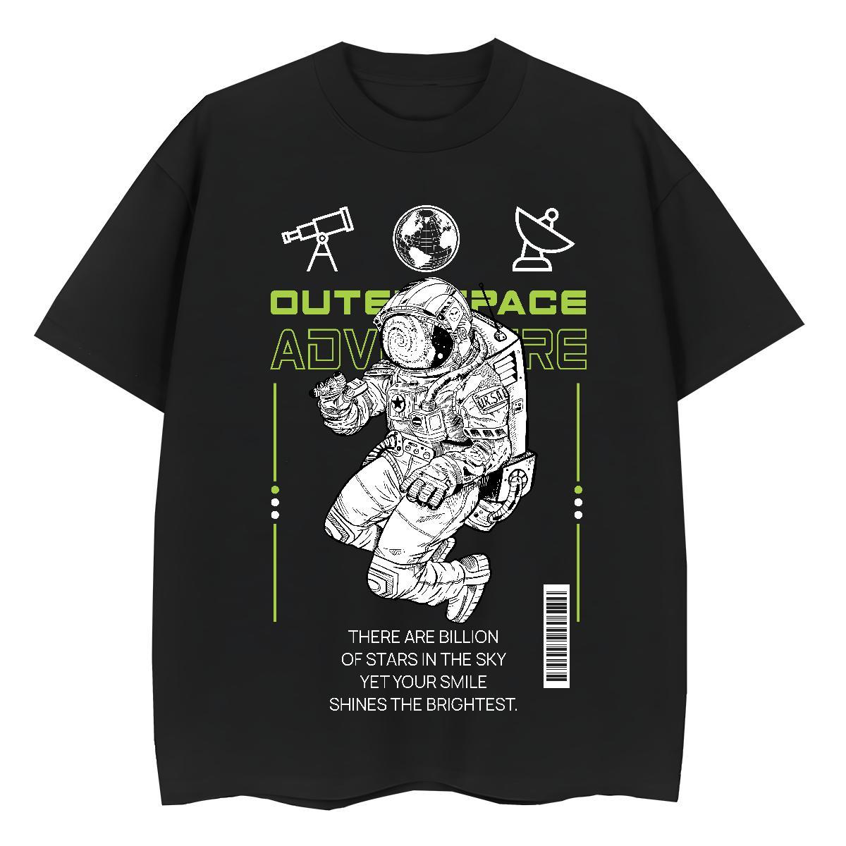 Comfortable Women Tees 100% Cotton 230g planet Hip Hop Street T-Shirts for Women Short Sleeve O-Neck Custom Cartoon Polos