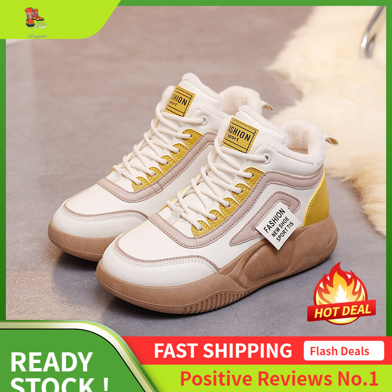 Ddmysports YB New Winter Thick Sole Elevated Igh Top Casual Instagram Board Cotton Shoes With Velvet OUTDOOR