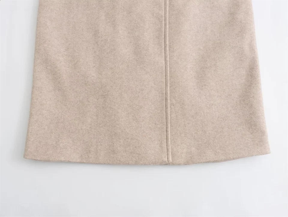 Autumn/Winter Mid length Over Knee Woolen Double Chest Soft Loose Versatile Jacket 240828