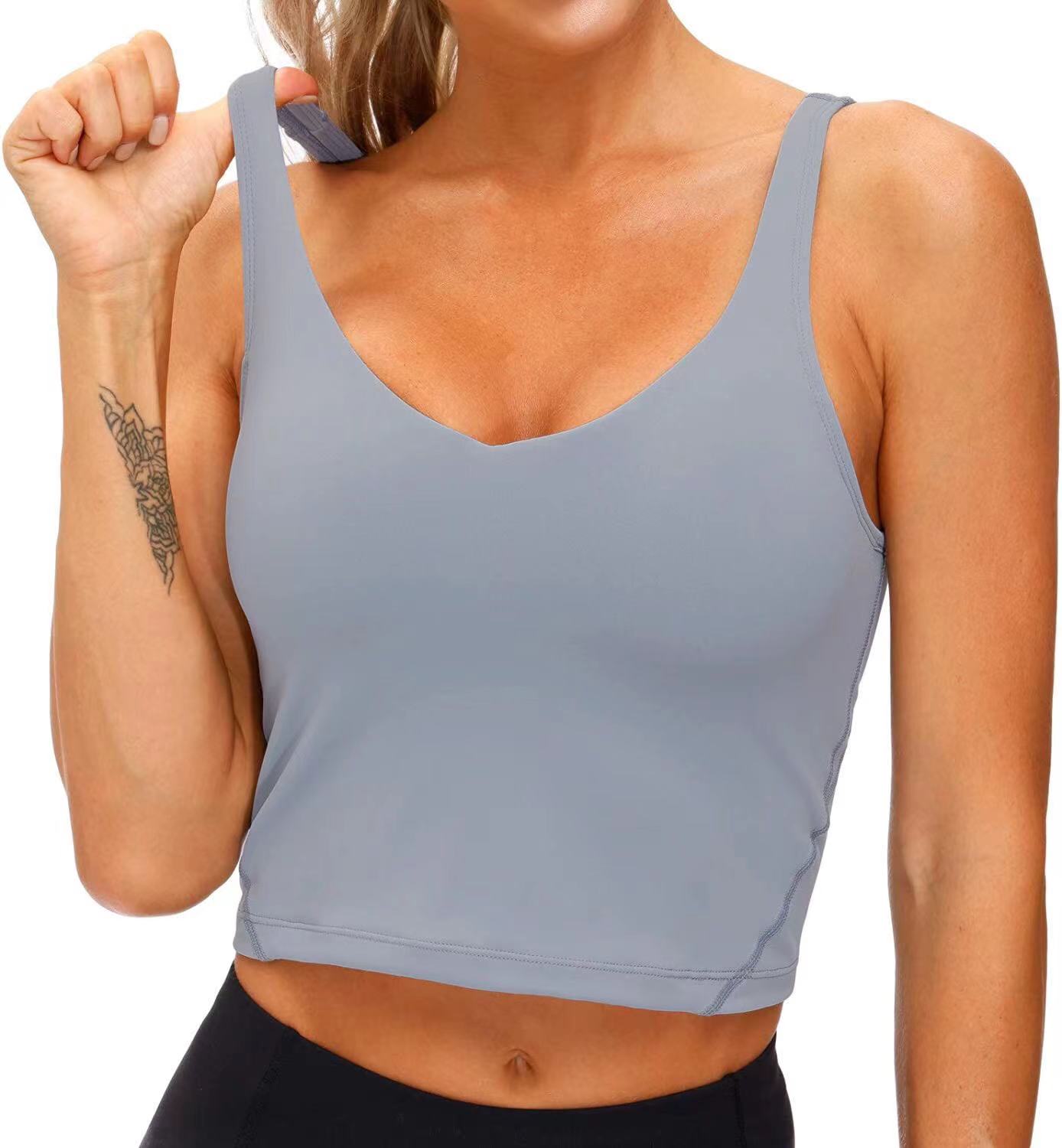 Cross border Amazon Sports Bra with No Steel Rim Wide Shoulder Pads Bare FeelRunningSlimmingYoga Bra