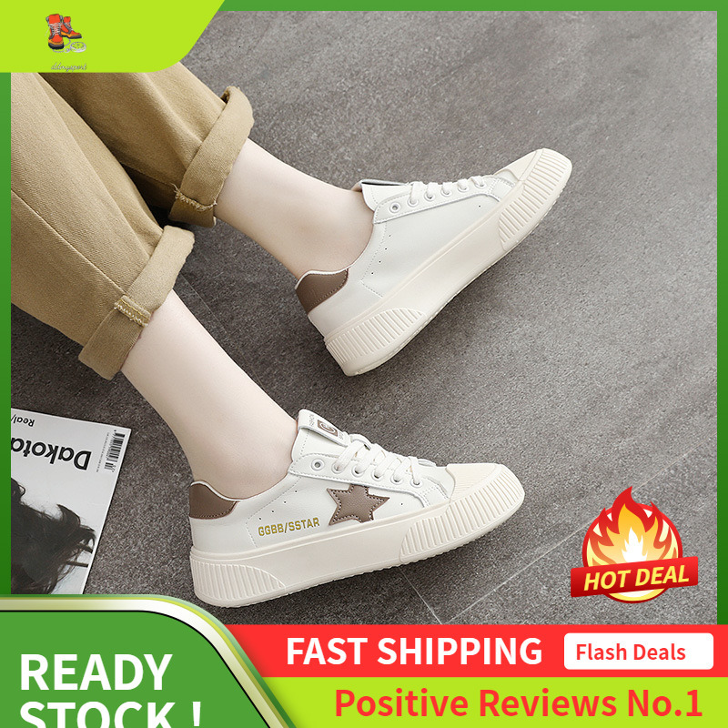 Ddmysports Little White Board New Spring And Autumn Low Top Casual Sports Student Eight Increasing Leather Face Women S Shoes OUTDOOR