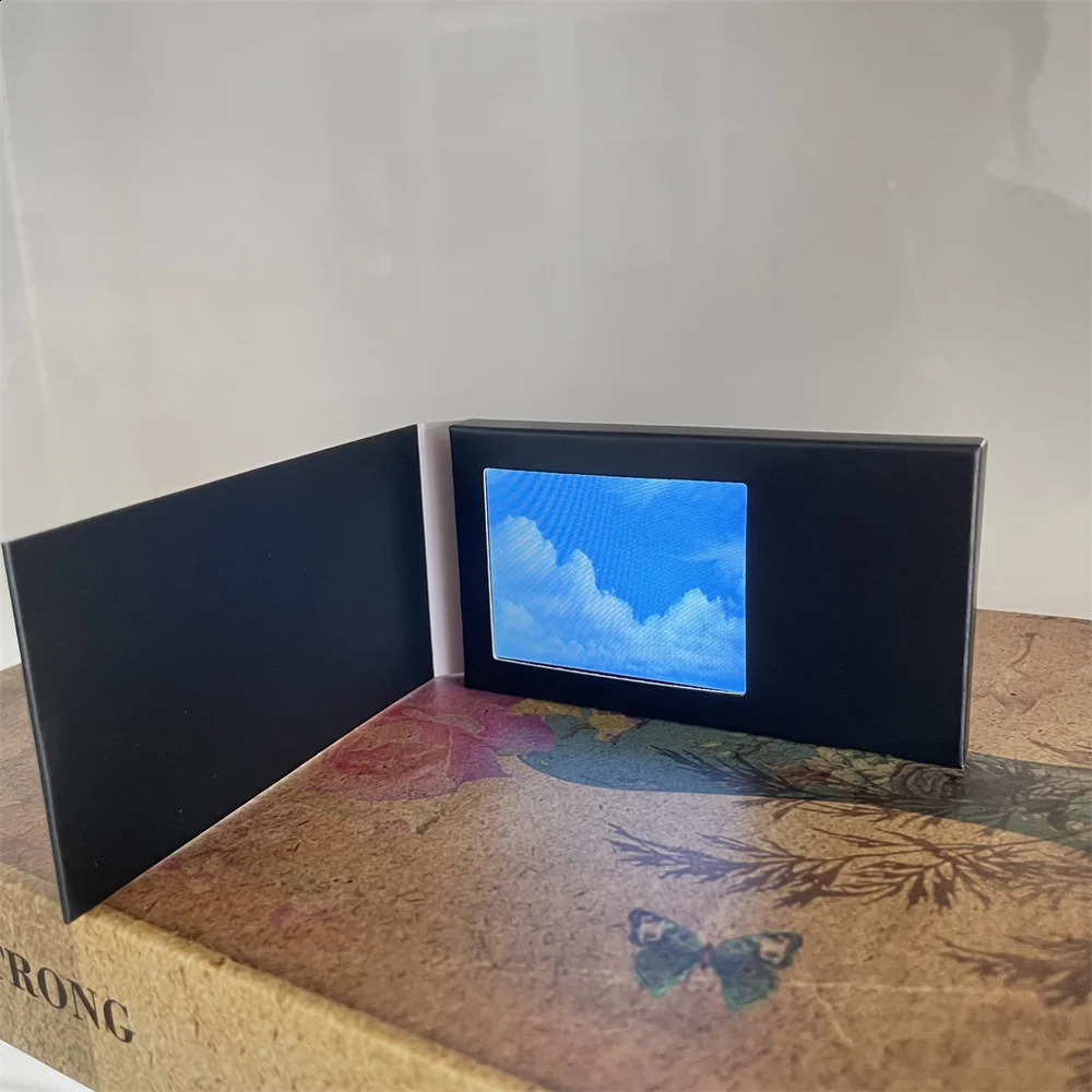 Upload 3 Minutes Video 2.4 Inch Blank Paper Digital LCD Wedding Invitation Book Greeting Card Digital Brochure With 128MB Memory 240829
