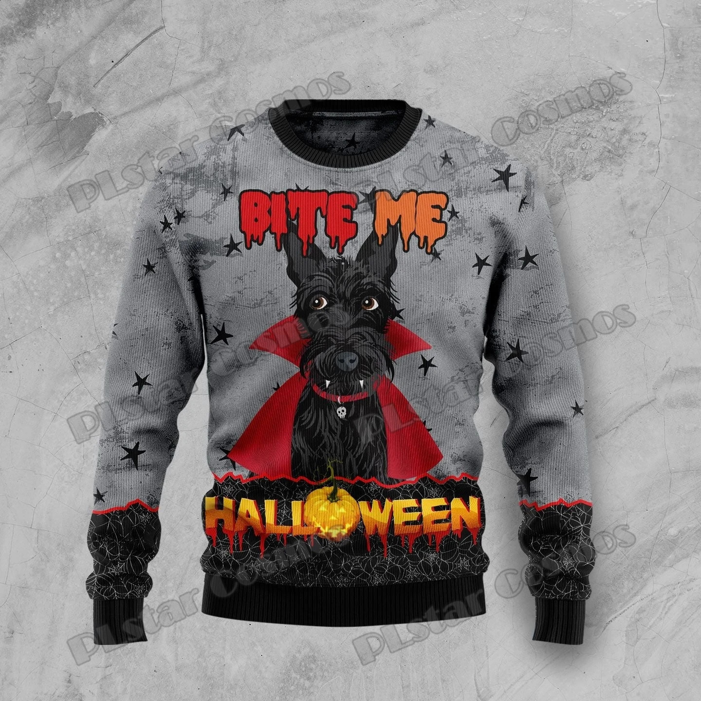 Plstar Cosmos skeleton pumpkin Halloween 3D printing mens ugly Christmas sweater unisex casual knitted pullover sweater ZZM30 240829
