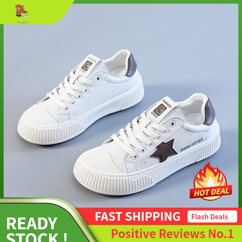 Ddmysports Little White Board New Spring And Autumn Low Top Casual Sports Student Eight Increasing Leather Face Women S Shoes OUTDOOR
