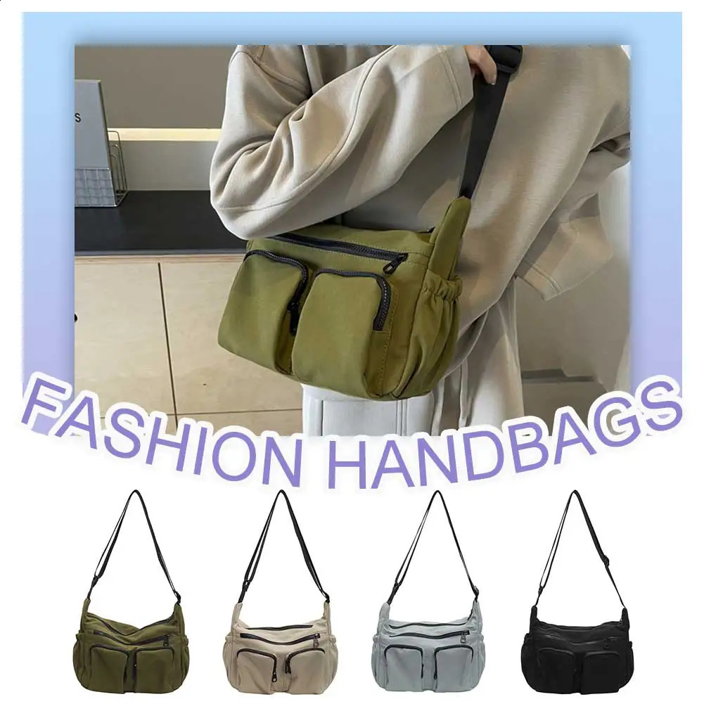 Womens Fashion Handbag Large Capacity Canvas Fully Matched Messenger Bag Adjustable Shoulder Strap Travel Shopping 240828