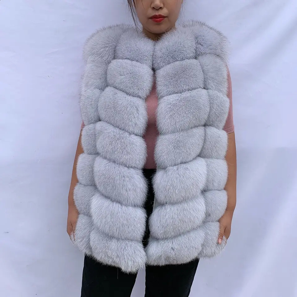 Natural fox fur vest for women in winter Warm made of natural 240828