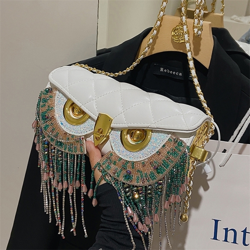 Cute Owl Bags for Women 2024 Handbag Fashion Tassel Crossbody Bag Leather Animal Print Shoulder Woman y240828