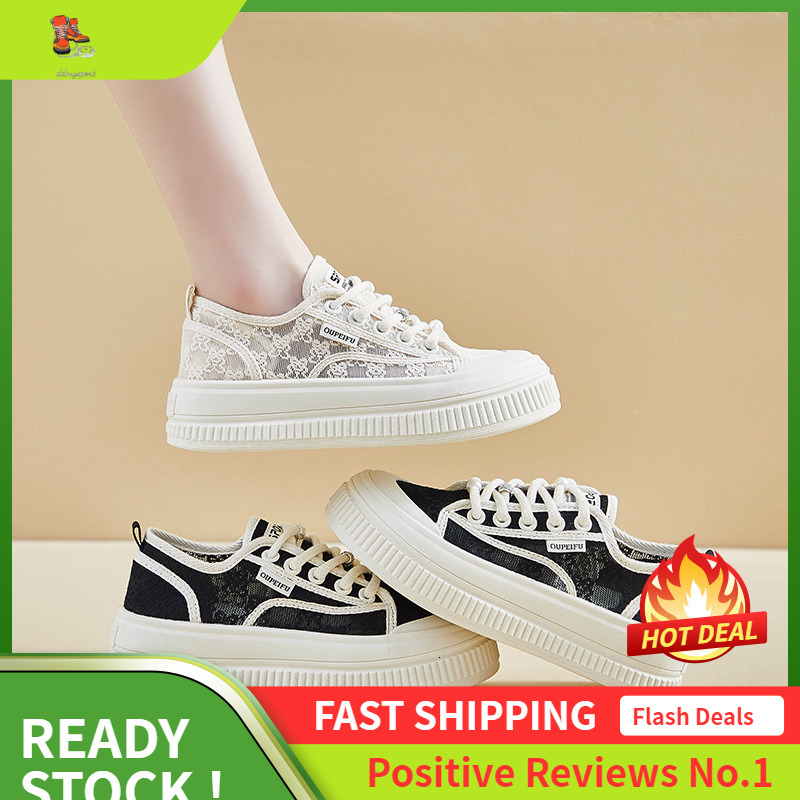 Ddmysports Summer Mesh Canvas New Female Students Thick Sole Elevated Sports Board Casual Shoes Breathable XFF OUTDOOR