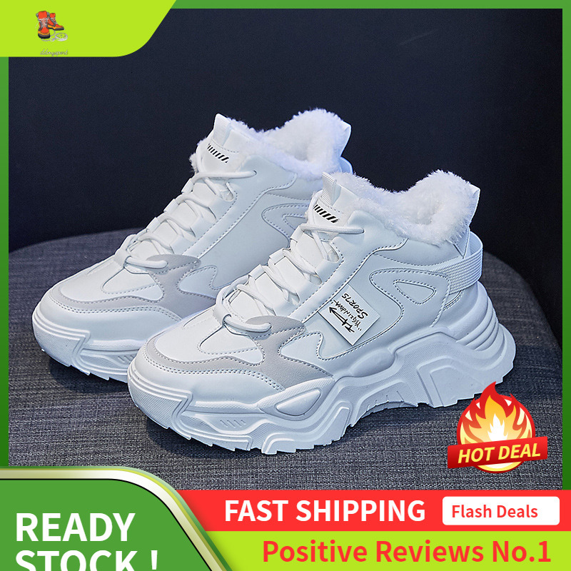 Ddmysports Plush High Top Dad For Women Winter New Korean Version Warm Sports Student Ins Cotton Shoes K OUTDOOR
