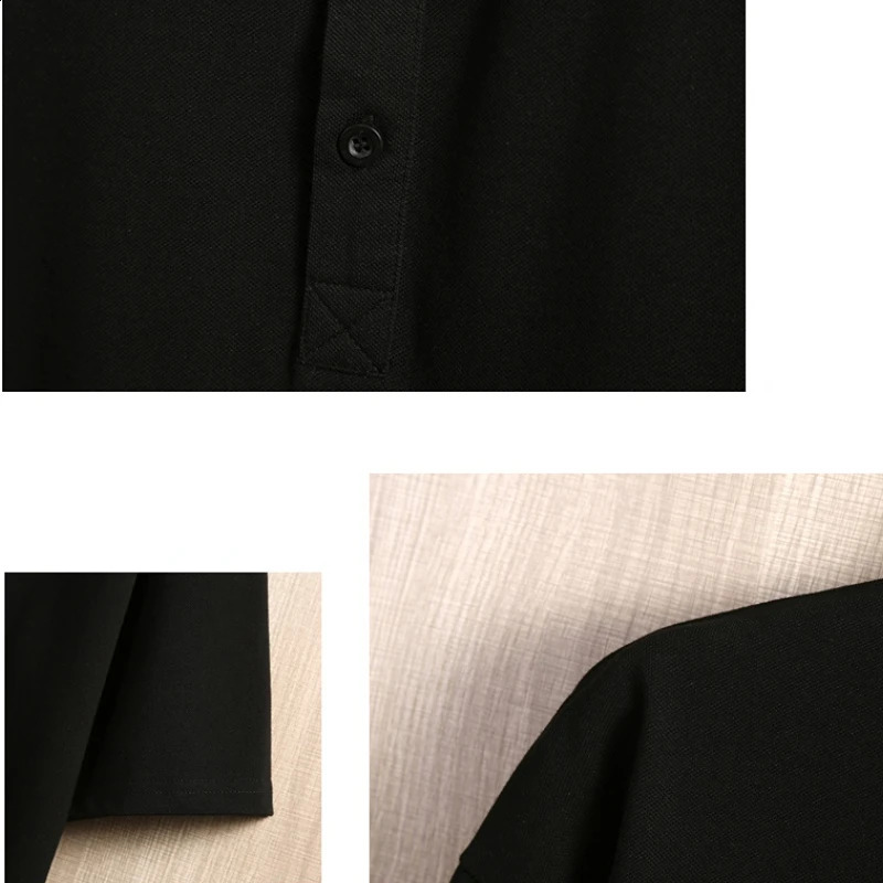 Polo shirt mens solid color fashionable breathable thin polo collar oversized 240828