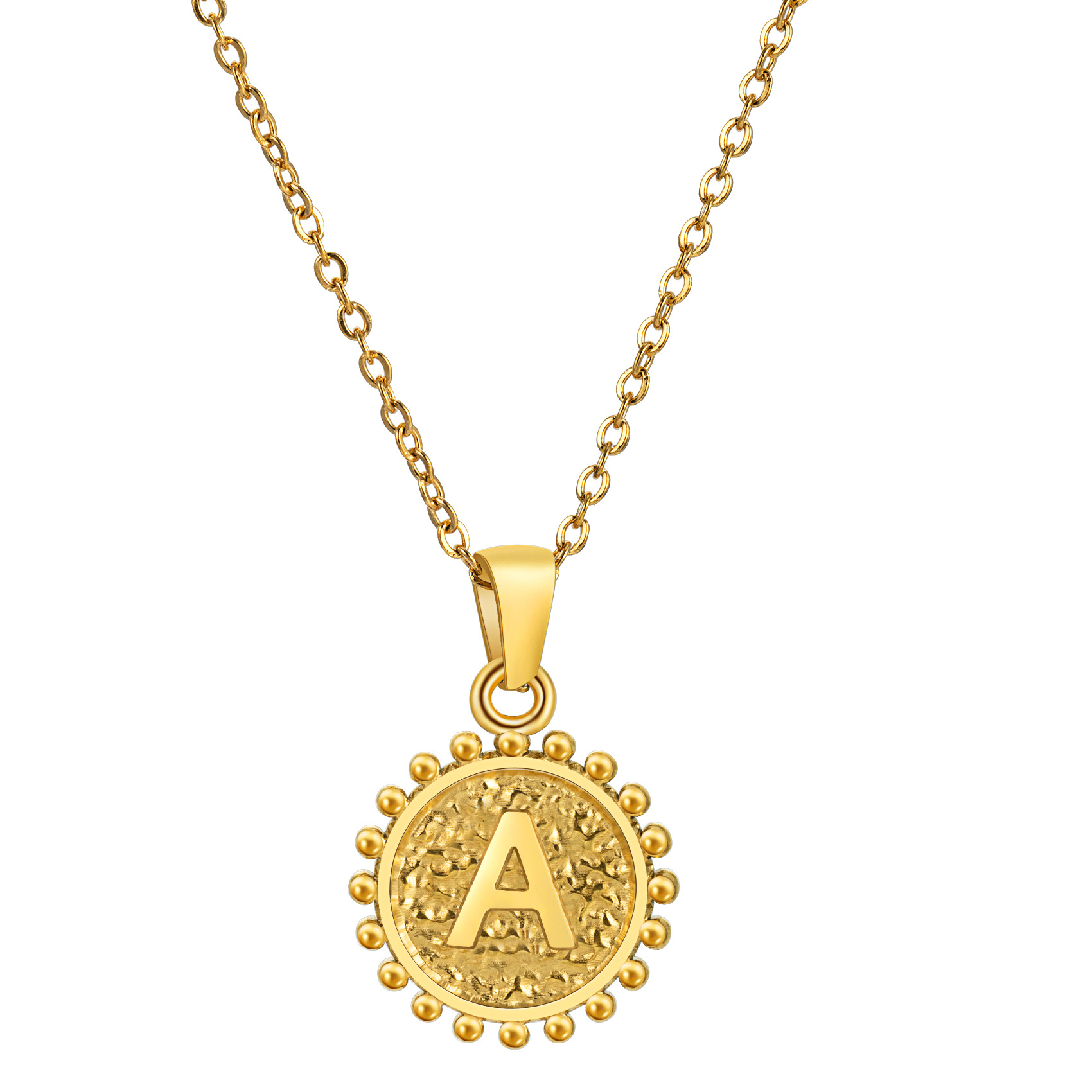 No Tarnish 18k Gold English Initial Name Necklace pendant Designer Jewelry Stainless Steel Alphabet Letter Love Heart Charm Necklaces for Women Gift F