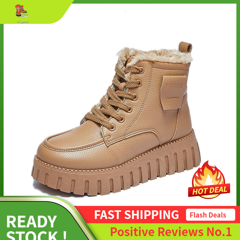 Ddmysports Winter New Ins Korean Edition Plush White Shoes For Female Students Igh Top Thick Bottom Casual Warmth OUTDOOR