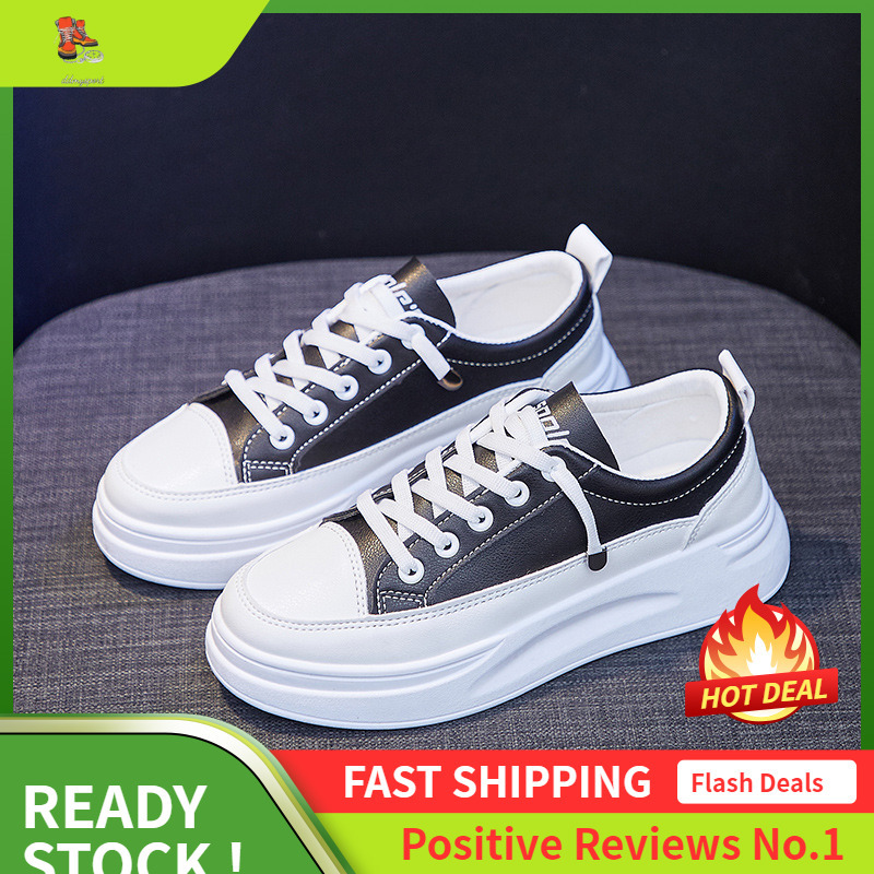 Ddmysports White For Women Spring New Breathable Student Korean Version Height Increasing Sponge Cake Casual D Board Shoes OUTDOOR