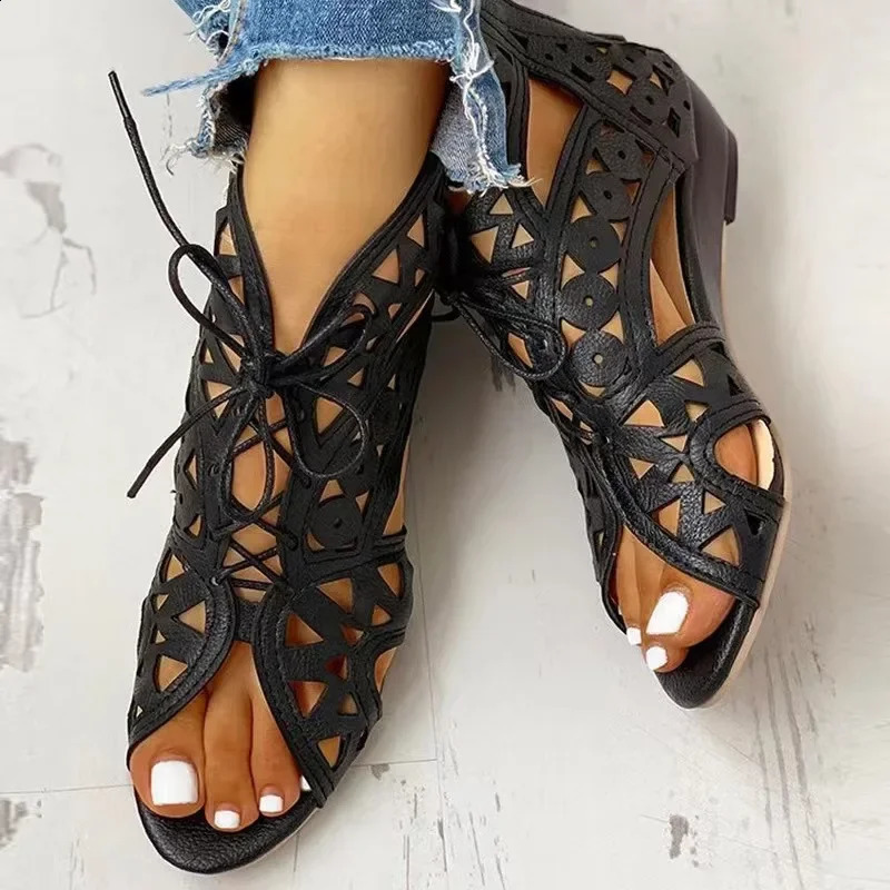 2024 Summer Womens Shoes Gladiator Boots Casual Sandals Wedge High Heels Comfortable Womens Shoes R 240827