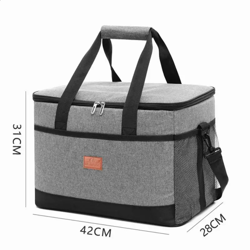 35L large capacity foldable cooler bag insulated picnic lunch outdoor travel camping barbecue family gathering 240910