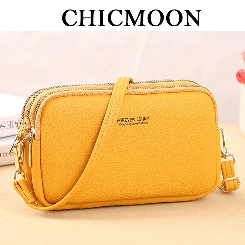 3 layers Crossbody Bag PU Leather Purse Cell Phone Shoulder Messenger Bags Fashion Daily Use For Women Wallet Small HandBags 240828