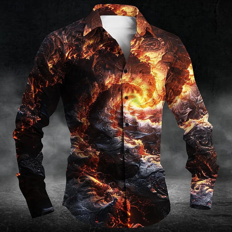 Halloween men shirt autumn winter yellow long sleeved party shirt Fashion plus size y2k top men free delivery 240829