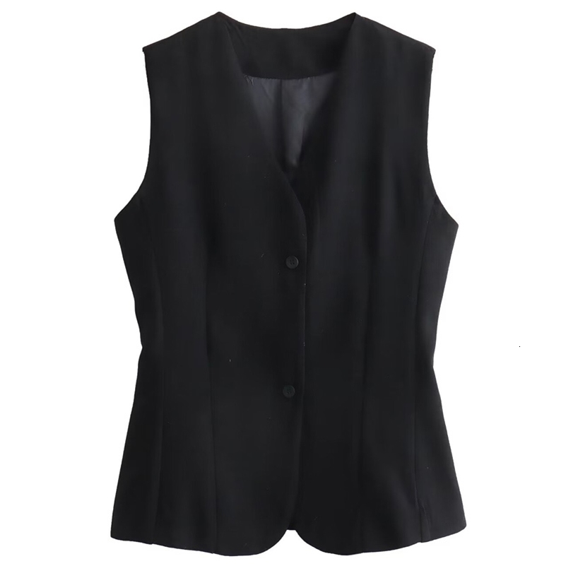 HXAO womens black long vest womens vest summer autumn V-neck sleeveless vest underwear office womens vest 240828