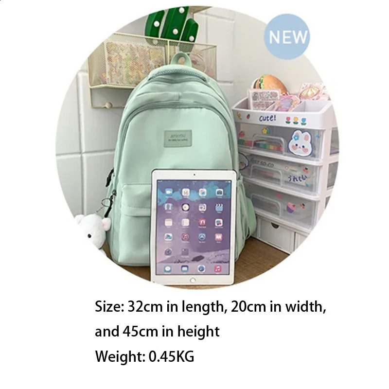 Female Fashion High Capacity Waterproof College Backpack Trendy Women Laptop School Bags Cute Girl Travel Book Bag Package Pack 240828