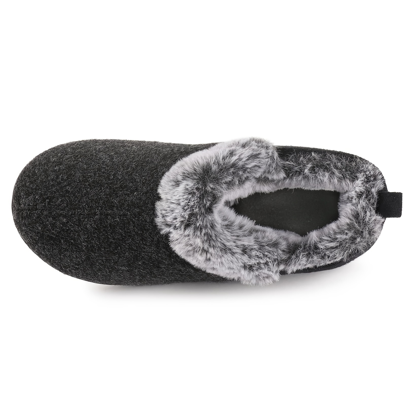 Cozy Fuzzy Flannel Slip-on Shoes for Women - Soft Fabric Inner, Memory Foam Heel, TPR Sole, Solid Color, Casual Style - Perfect for Household Wear