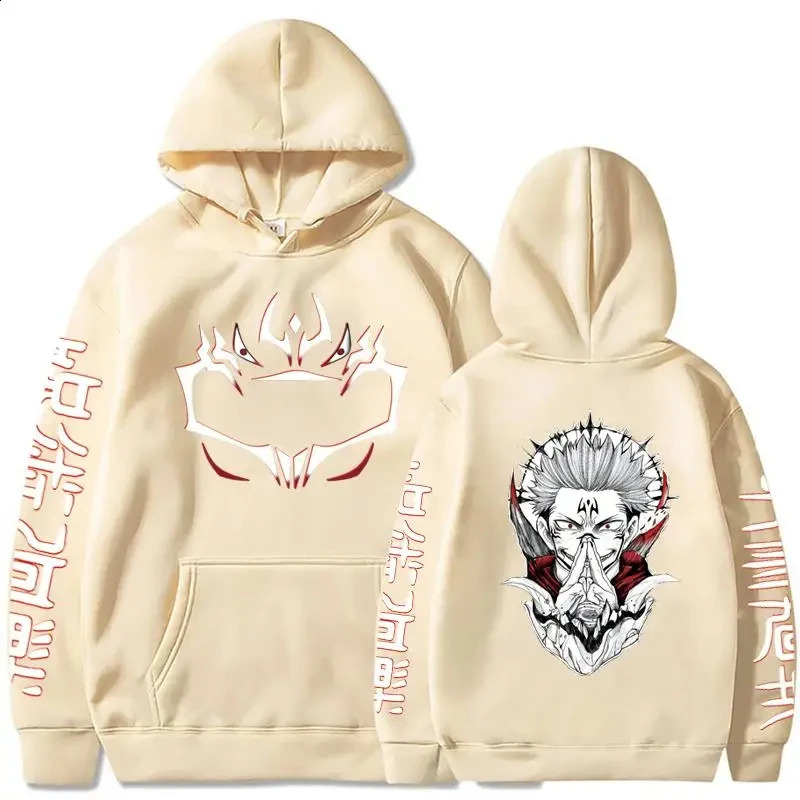 Funny Jujutsu Kaisen Long Sleeve Casual Hoodies Anime Ryomen Sukuna Printed Men Women Fashion Harajuku Sweatshirt Clothes 240829