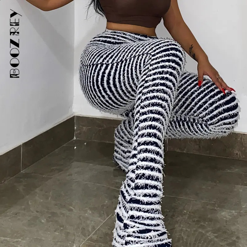 BoozRey Y2k Black and White Knitted Pants Womens Underpants Fashion Street Clothing Extra Long Waist Shining Sports 240827