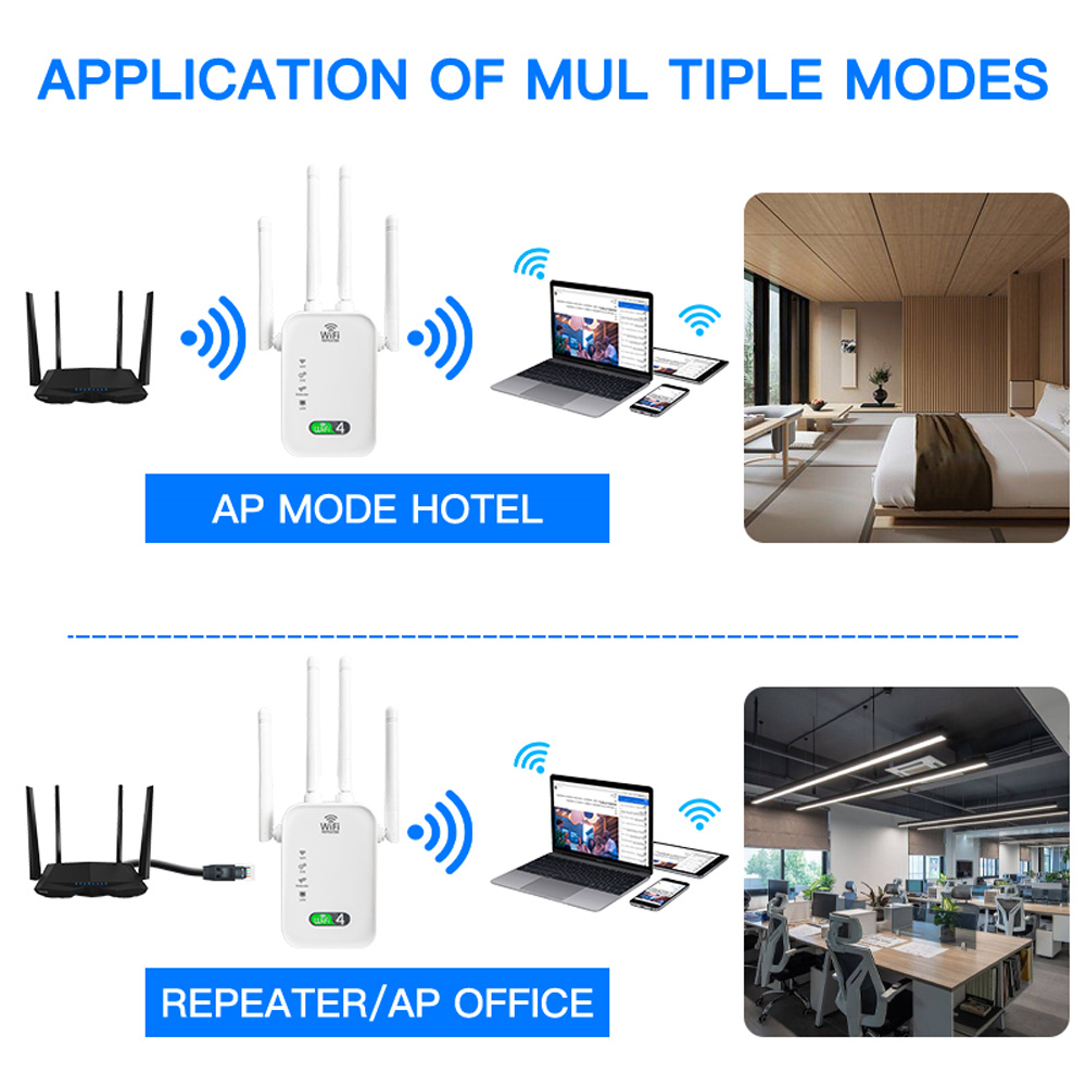 EU Plug Wireless WiFi Repeater Router 300Mbps Network Signal Booster Amplifier IIEEE802.11 B /g/n WI FI Range Extender