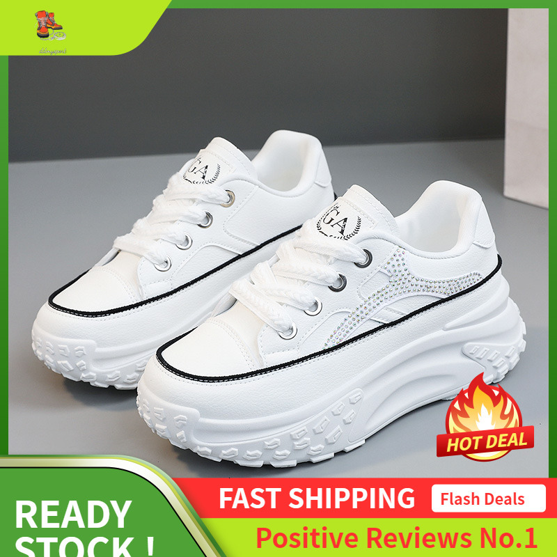 Ddmysports Q New White Women S Shoes Versatile Summer Breathable Height Increasing Thick Sole Fashion Casual OUTDOOR