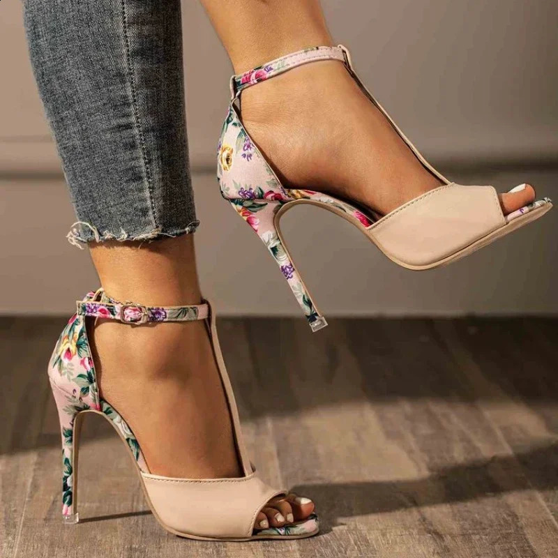High Heels Open Toe Buckle Fashion Womens Single Sandals 240827