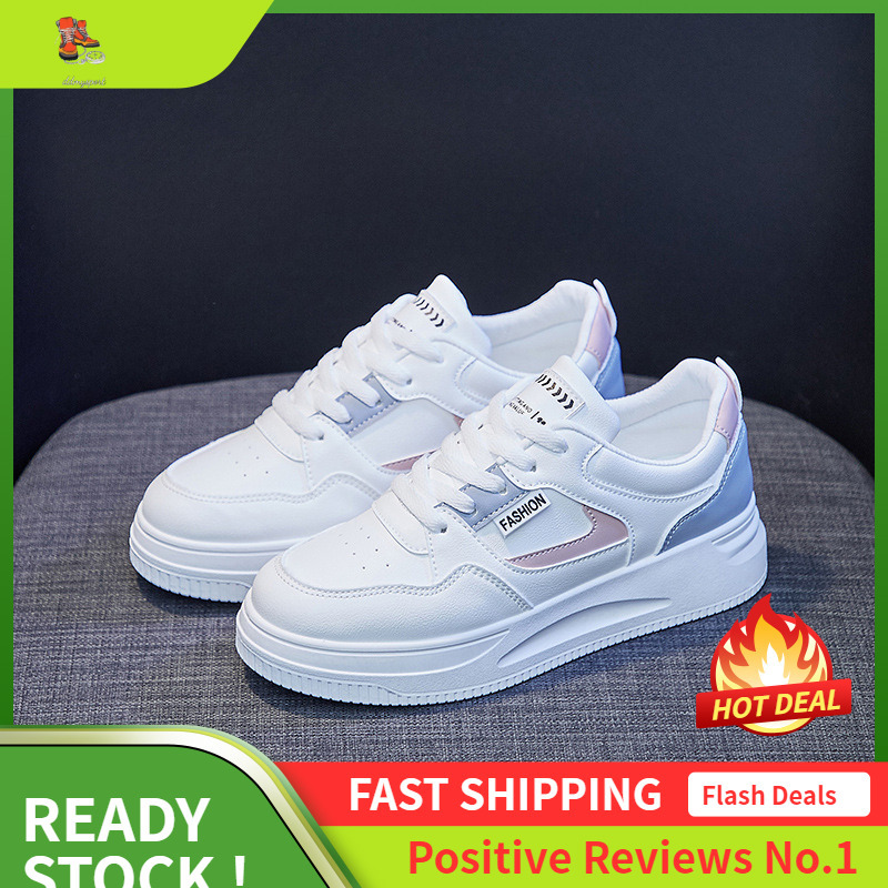 Ddmysports Instagram Trendy Basic Little White Women Spring New Breathable Thick Sole Korean Board Shoes For Female Students QR OUTDOOR