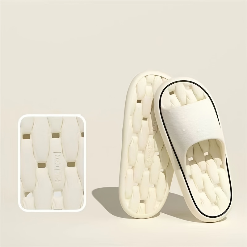 EVA Solid Color Pillow Slides, Lightweight Flat Soft Sole Home Shower Slides, Quick Drying Beach Slides