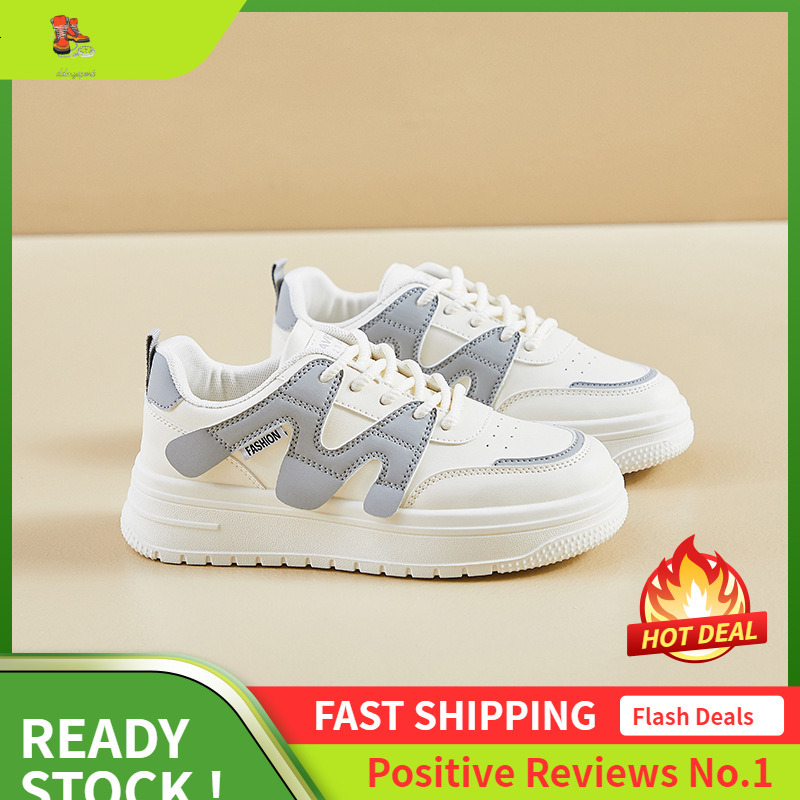 Ddmysports Autumn White New Korean Edition Ins Female Students Thick Soled Eight Increasing Sports Board Shoes Casual Street Photography P OUTDOOR