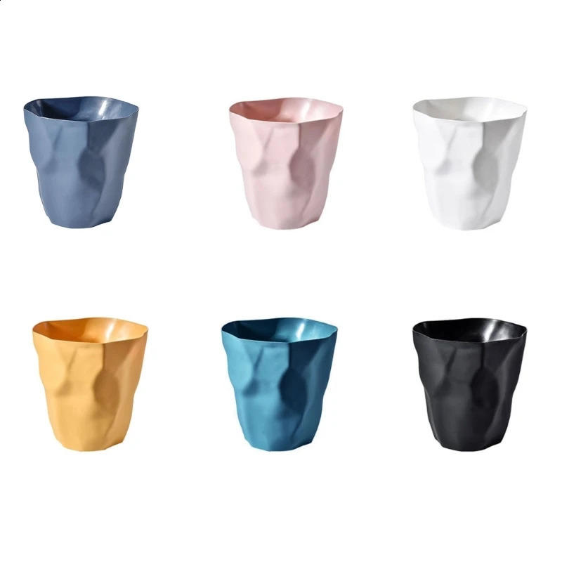 Irregular Trash Can Modern Plastic Garbage Rubbish Bin Waste Basket Flower Pot Drop 240828