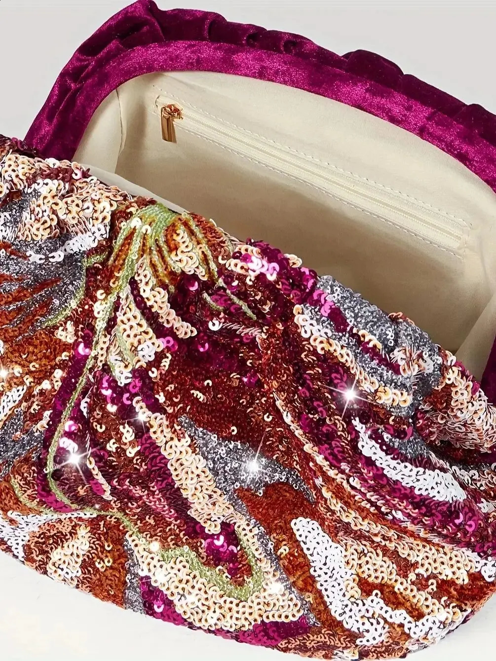 Exquisite Women Rose Red Evening Clutch Bag Random Pattern Party Purses Messenger y240829