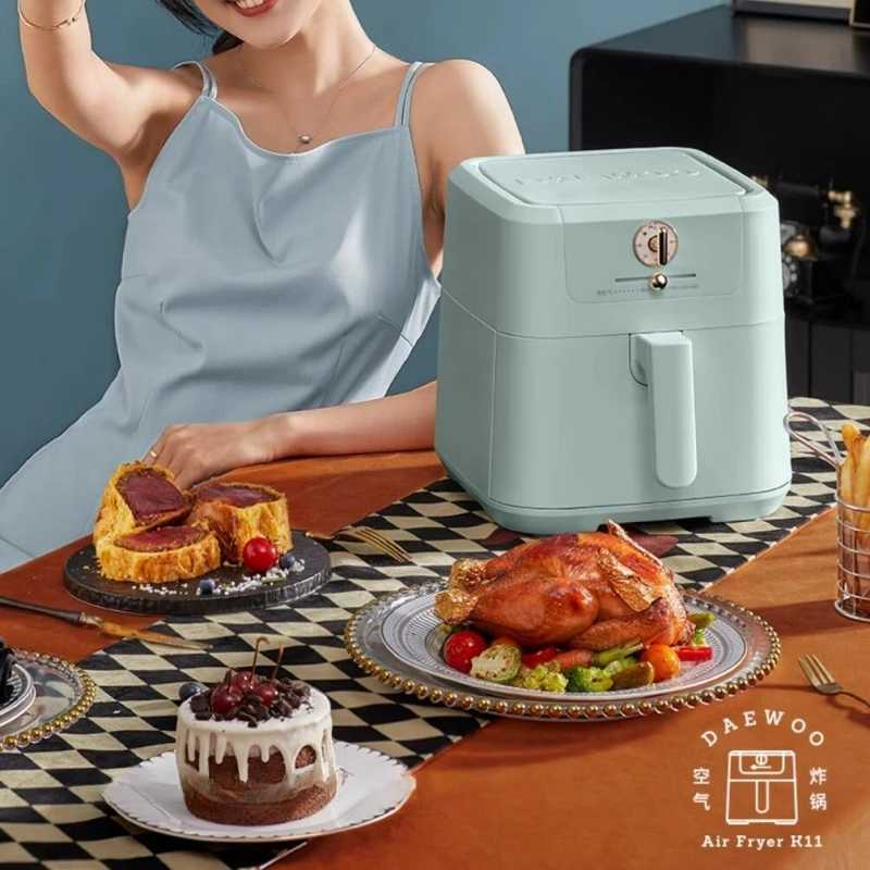Daewoo 220V air fryer 5L household intelligent integrated multifunctional electric fryer 1500W light oil electric oven CL240829