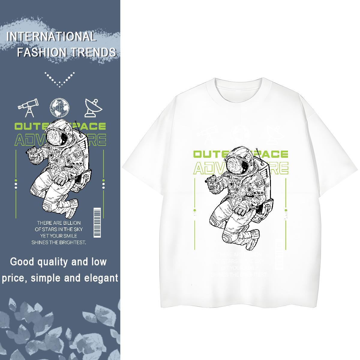 Comfortable Women Tees 100% Cotton 230g planet Hip Hop Street T-Shirts for Women Short Sleeve O-Neck Custom Cartoon Polos