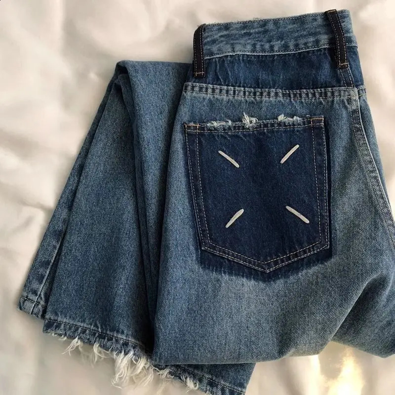 American street hip-hop men and women trend for summer couples washing straight leg jeans simple retro loose casual pants y2k 240829