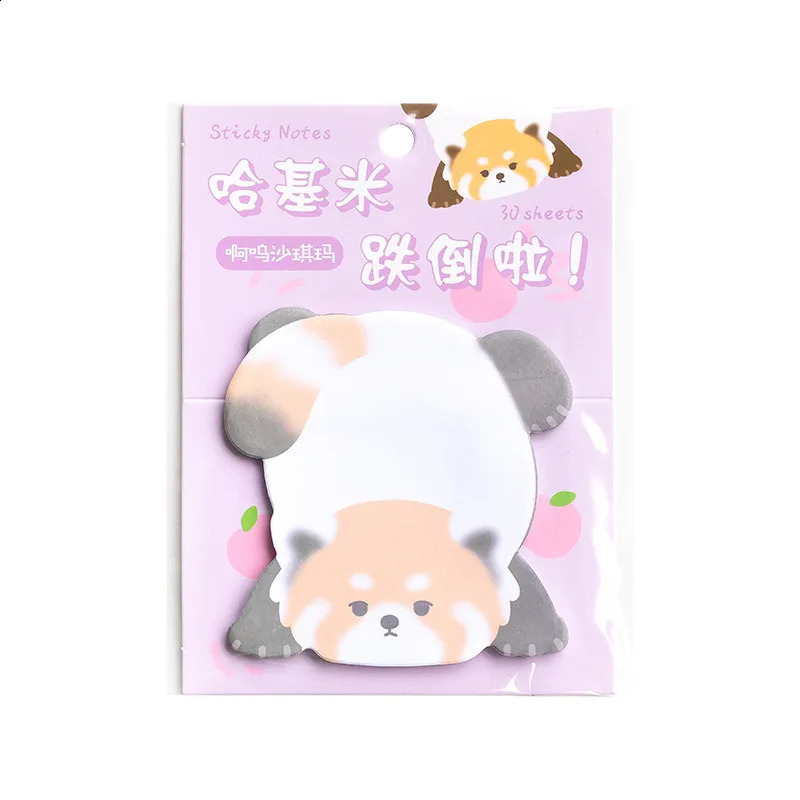 30 Pcspack Assorted Animals Sticky Notes Cute Patterns Kawaii SelfSticky Memo Pad for School Office Home Kids Students 240828